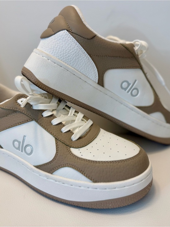 ALO Yoga Shoes - ALO Yoga Women's Taupe and White Athletic Sneakers
